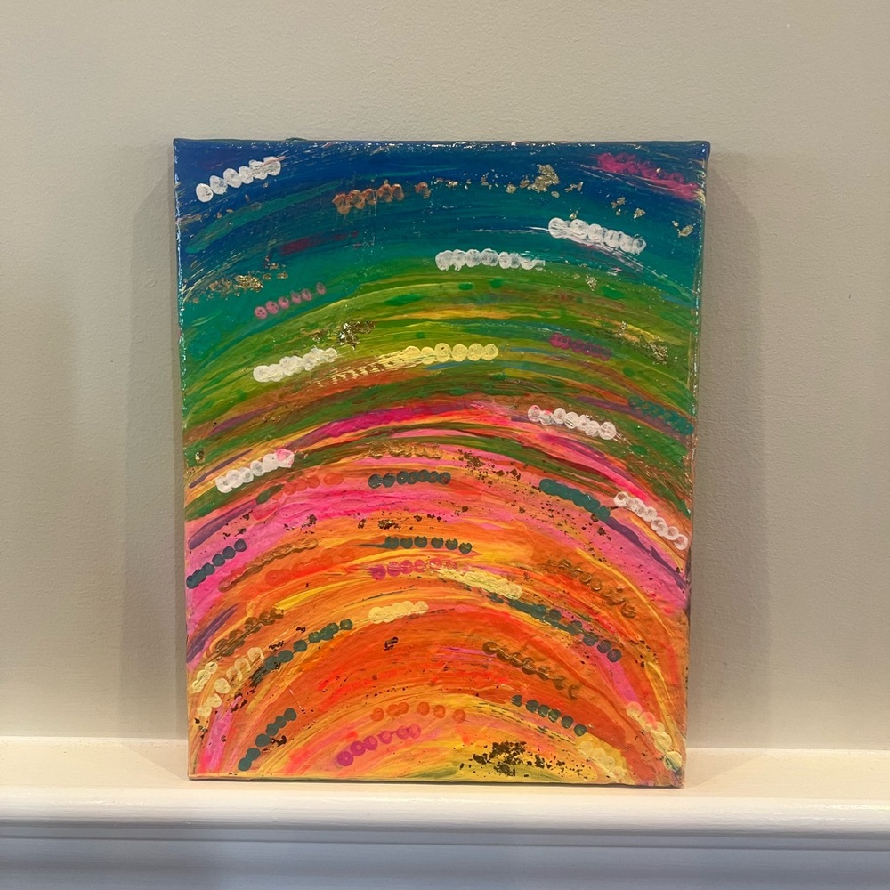 Vibrant Abstract Canvas Art rainbow